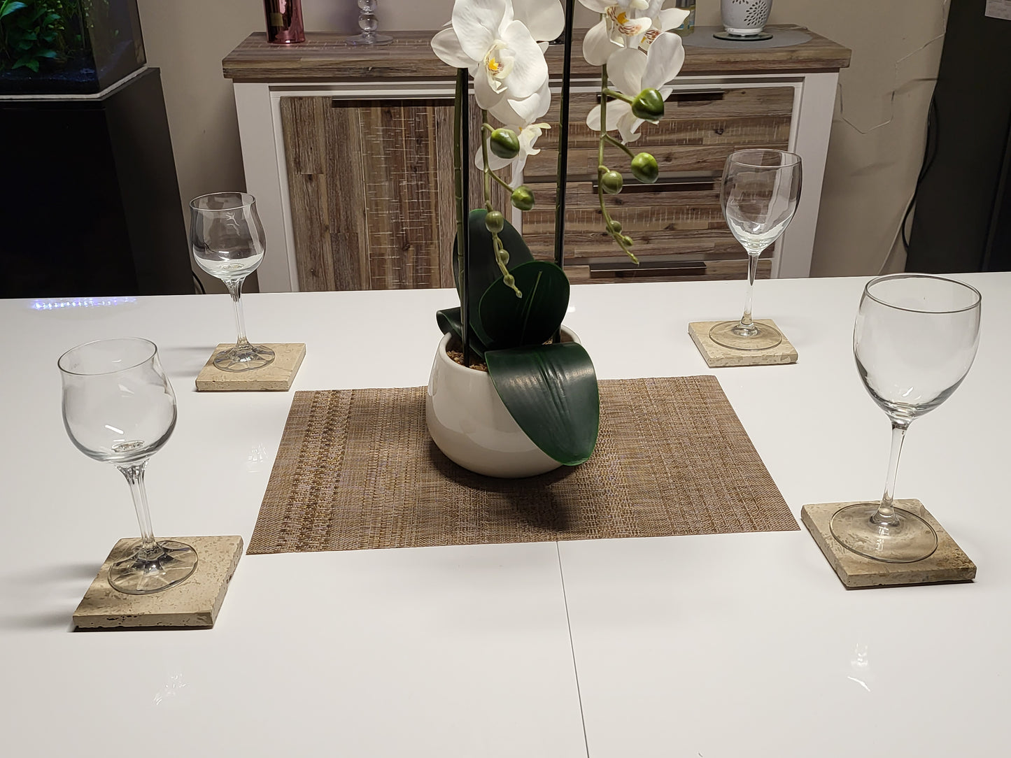 Classic Travertine Honed & Filled Drink Coasters