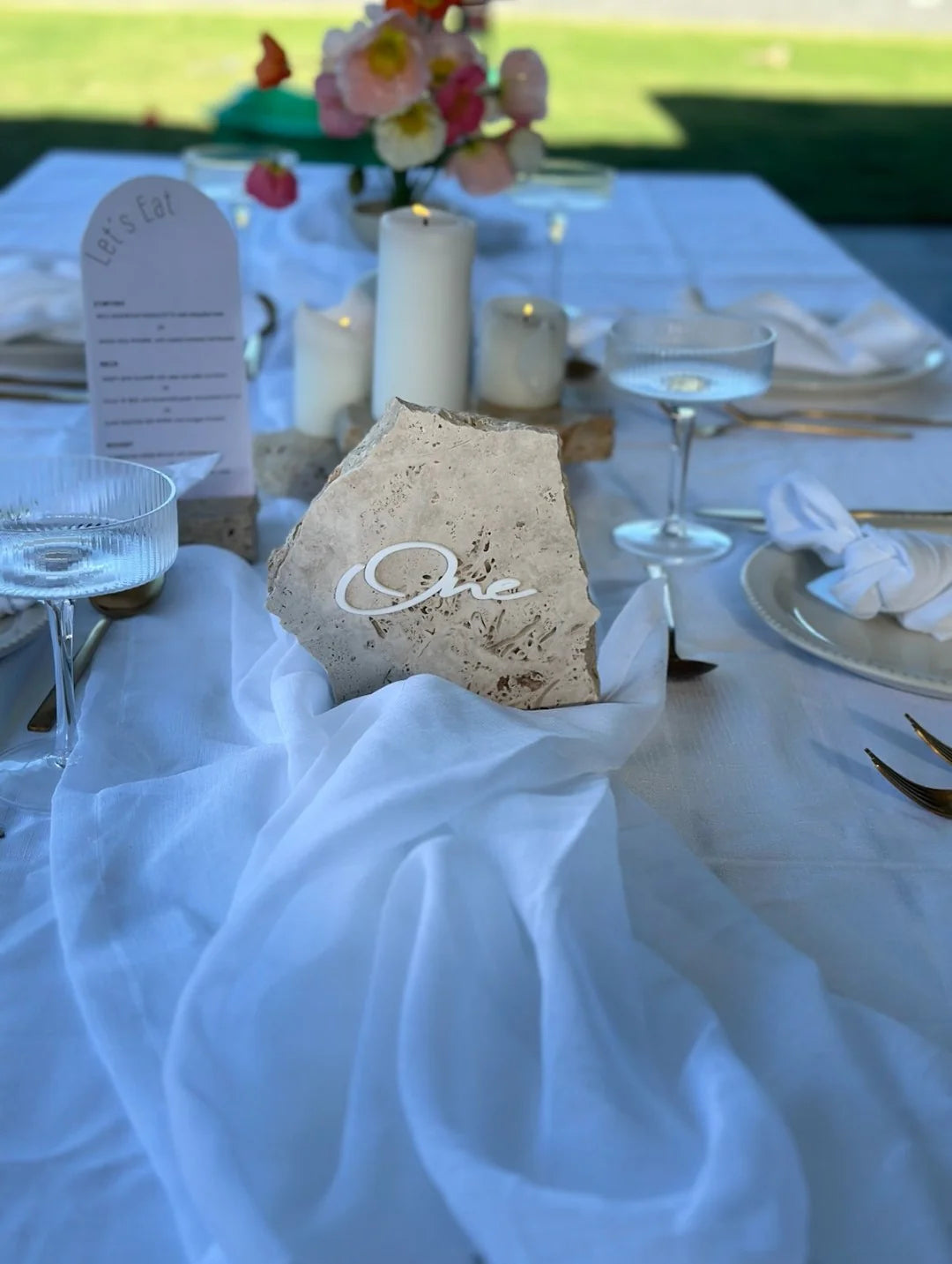 Classic Travertine Stone Table Numbers