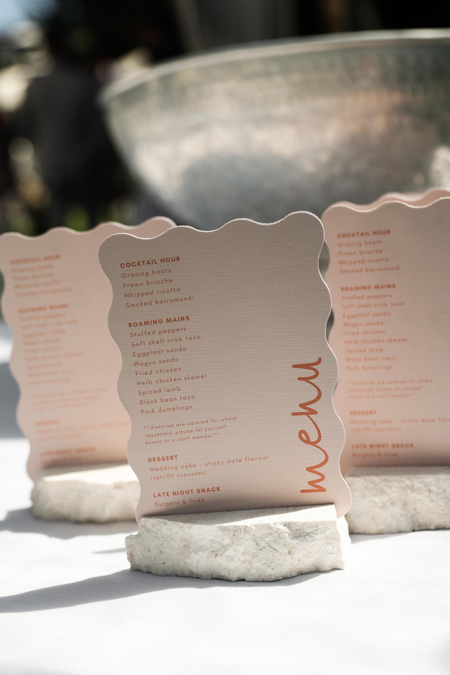 Natural Stone Menu Holders
