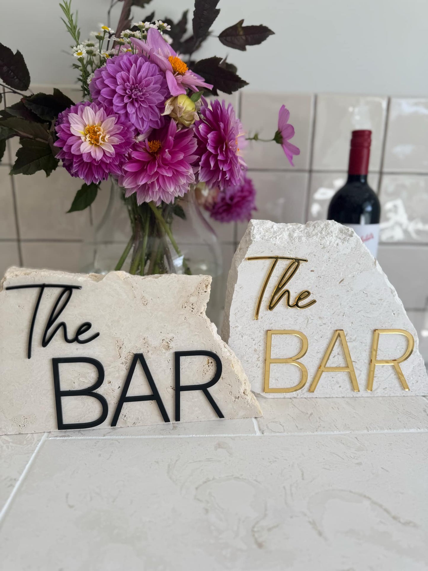 'The BAR' Stone Sign