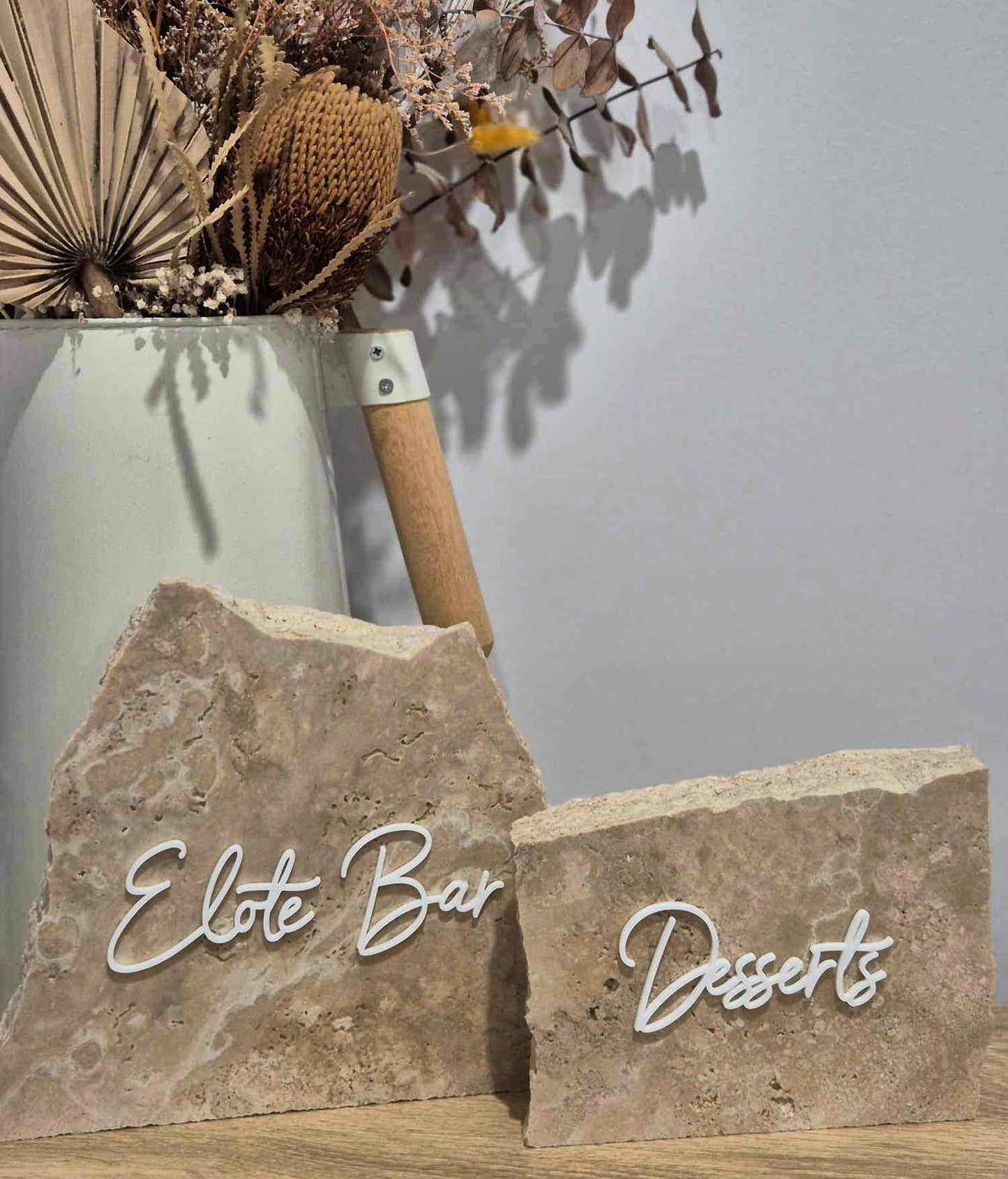 Classic Travertine Stone Signs