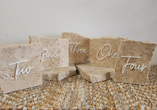 Classic Travertine Stone Table Numbers