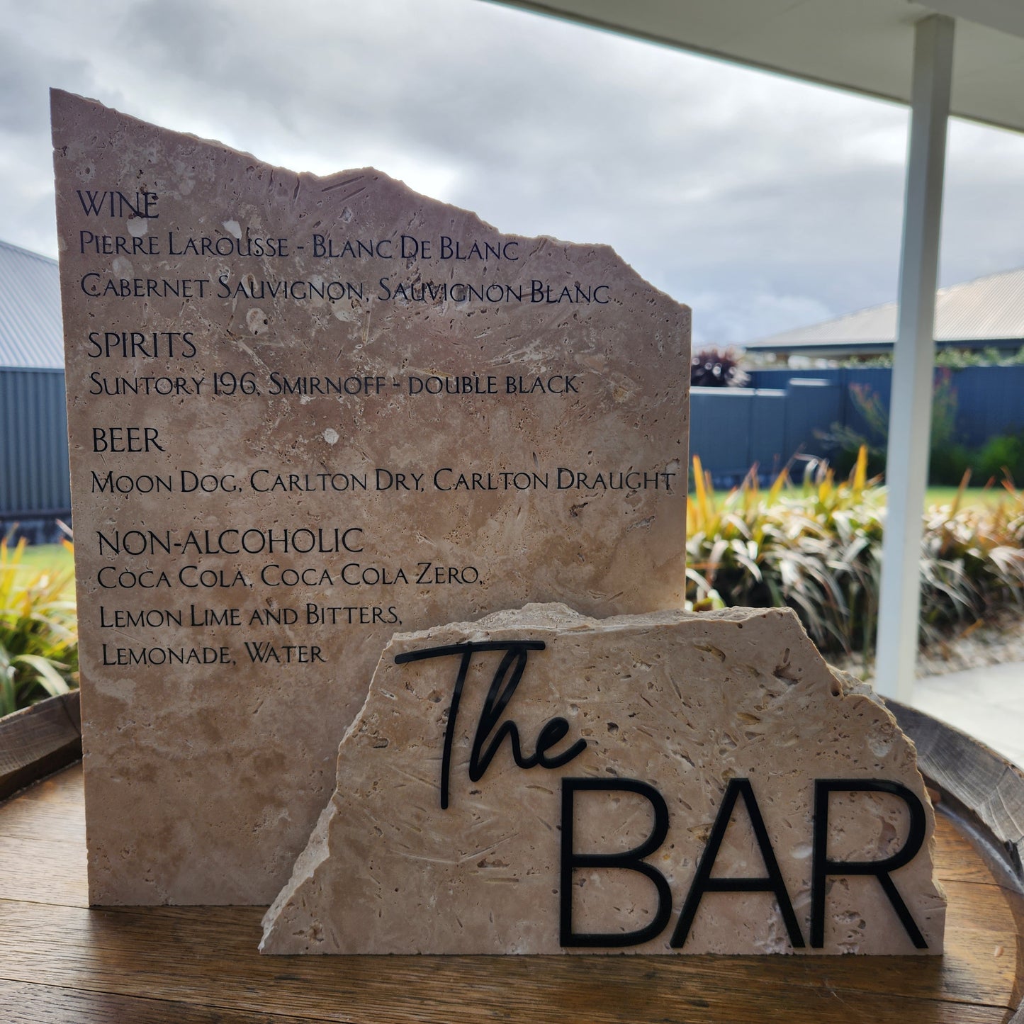 'The BAR' Stone Sign