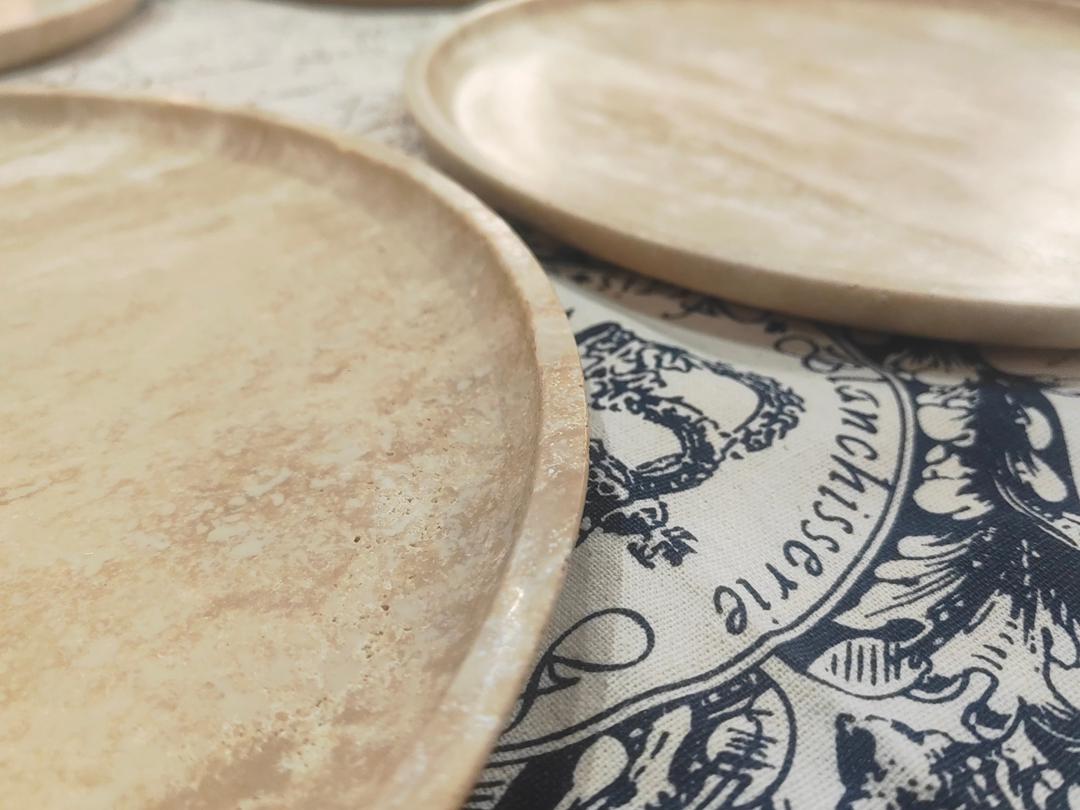 Travertine Round Stone Tray