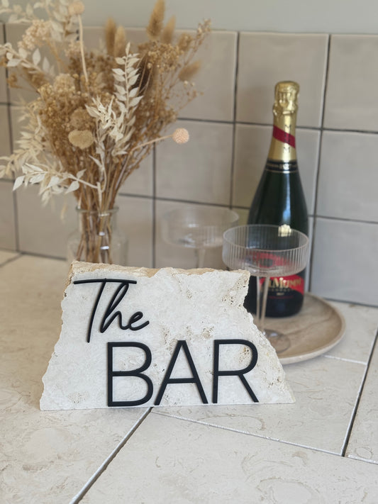 'The BAR' Stone Sign