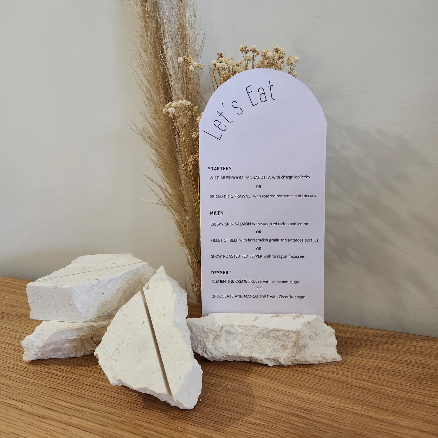 Stone Menu Holder - Limestone