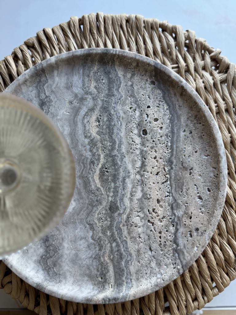 Travertine Round Stone Tray