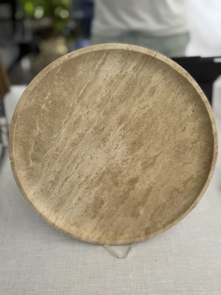 Travertine Round Stone Tray