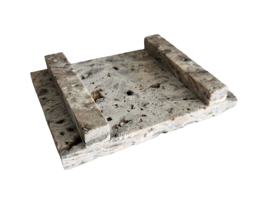 Silver Travertine Soap Dish - Astarli