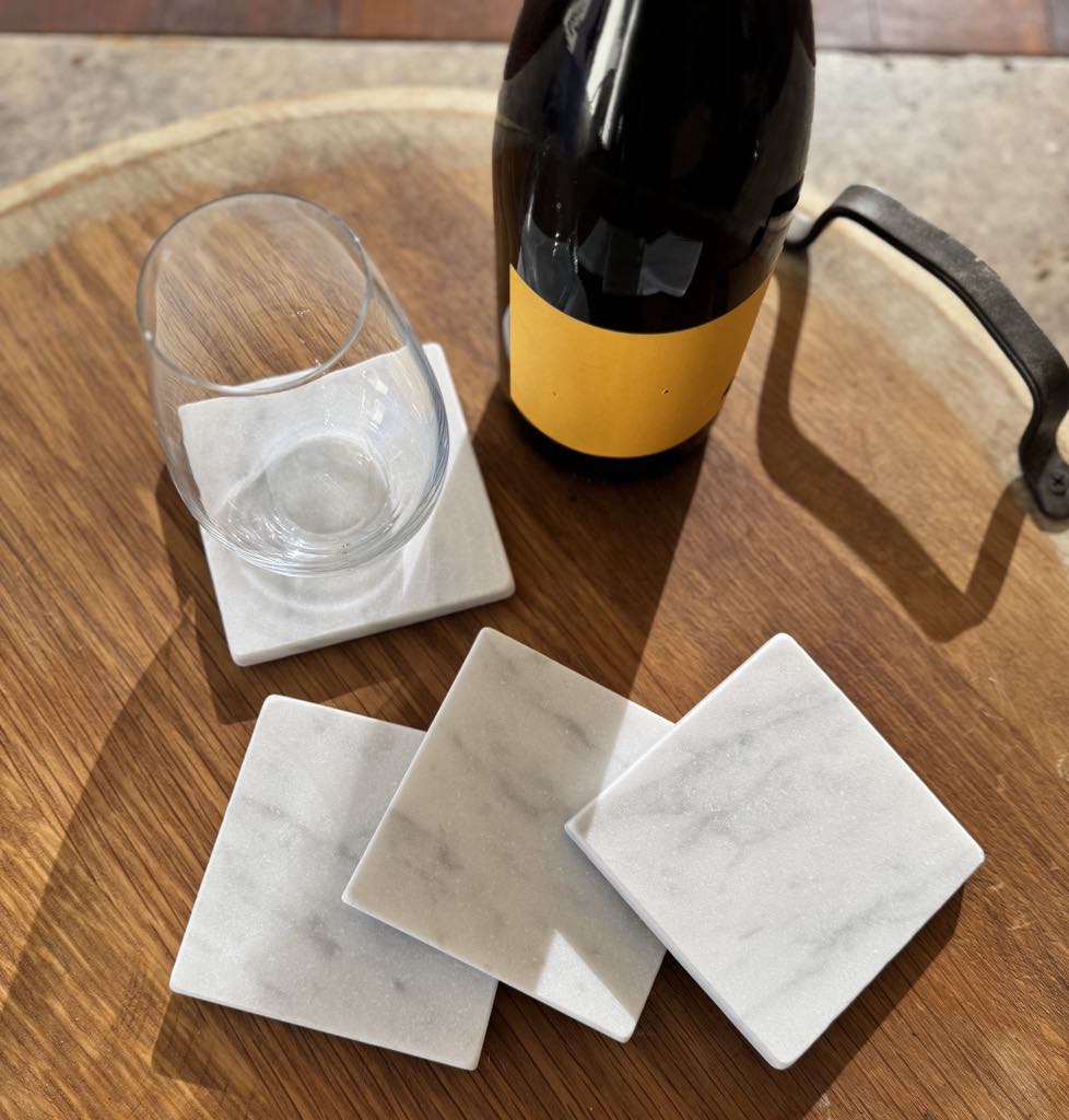 White square marble coaster wedding favour gift for guests