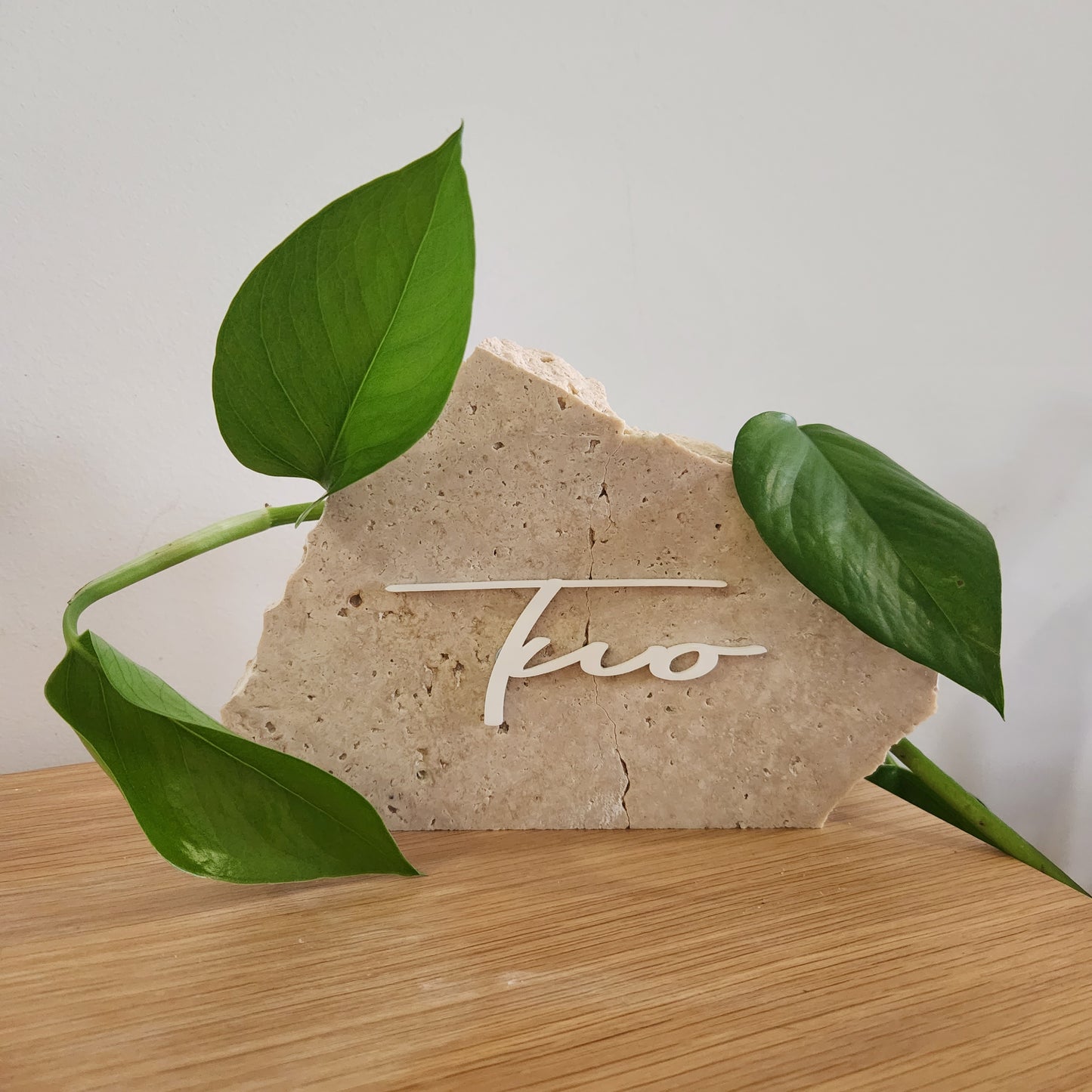 Classic Travertine Stone Table Number - Two